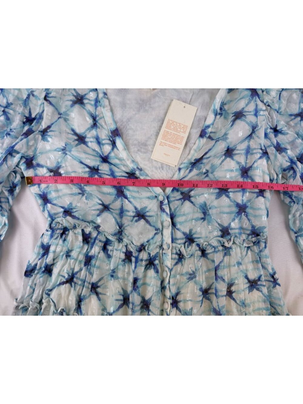 NWT Rococo Sand Women’s Blue Long Sleeves Button Multi Maxi Dress Size S - Picture 8 of 9